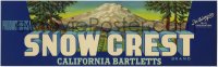 4s124 SNOW CREST 4x13 crate label 1950s California Bartletts packed in San Francisco!