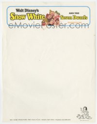 4s304 SNOW WHITE & THE SEVEN DWARFS 9x11 letterhead R1967 Walt Disney cartoon fantasy classic!