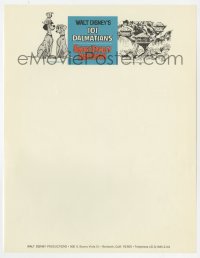 4s306 SWISS FAMILY ROBINSON/ONE HUNDRED & ONE DALMATIANS 9x11 letterhead 1972 Walt Disney, live action & animated features!