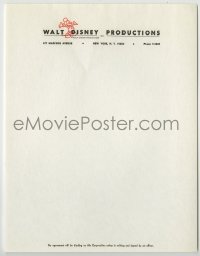 4s308 WALT DISNEY 9x11 letterhead 1960s printed stationery with Mickey Mouse image, from New York!