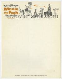 4s310 WINNIE THE POOH & THE BLUSTERY DAY 9x11 letterhead 1969 A.A. Milne, Tigger, Piglet, Eeyore!