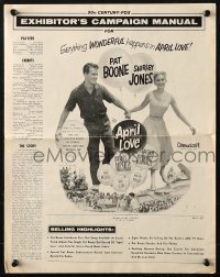 4s553 APRIL LOVE pressbook 1957 romantic images of Pat Boone & pretty Shirley Jones!