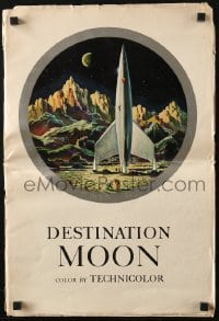 4s639 DESTINATION MOON pressbook 1950 Robert A. Heinlein, cool image of rocket on moon's surface!