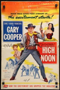 4s721 HIGH NOON pressbook 1952 Gary Cooper, Grace Kelly, Lloyd Bridges, Fred Zinnemann directed!