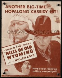 4s724 HILLS OF OLD WYOMING pressbook 1937 William Boyd as Hopalong Cassidy, Chief John Big Tree