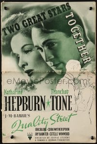 4s874 QUALITY STREET pressbook 1937 great romantic images of Katharine Hepburn & Franchot Tone!