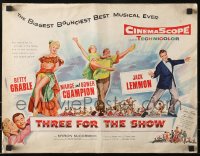 4s953 THREE FOR THE SHOW pressbook 1954 Betty Grable, Jack Lemmon, Marge & Gower Champion!