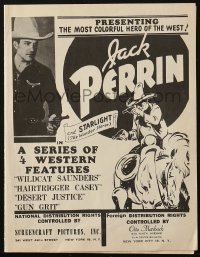 4s989 WILDCAT SAUNDERS/HAIR-TRIGGER CASEY/DESERT JUSTICE/GUN GRIT pressbook 1936 Jack Perrin!