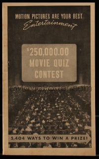 4s042 $250,000.00 MOVIE QUIZ CONTEST promo brochure 1938 images from dozens of current movies!