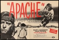 4s384 APACHE 4pg promo brochure 1954 Robert Aldrich, Burt Lancaster, includes a real feather!