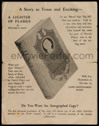 4s448 LIGHTER OF FLAMES promo brochure 1923 written by William S. Hart about Patrick Henry!