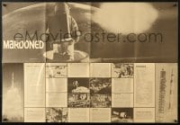 4s460 MAROONED promo brochure 1969 astronauts Gregory Peck & Gene Hackman, unfolds to 22x32 poster!