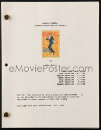 4s149 AUSTIN POWERS: INT'L MAN OF MYSTERY souvenir script 1997 sold by the studio to the public!