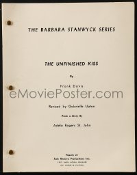 4s132 BARBARA STANWYCK SHOW group of 2 TV scripts 1950s-1960s The Unfinished Kiss, Untitled Western!