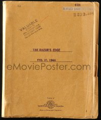 4s140 RAZOR'S EDGE 6th revised shooting final draft script February 27, 1946 screenplay by Trotti!