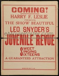4s278 JUVENILE REVUE 11x14 local theater poster 1940s Sweet Singing Sixteens, The Show Beautiful!
