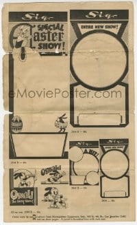 4s153 OSWALD THE LUCKY RABBIT ad mat page 1930s for Walt Disney/Ub Iwerks character, Walter Lantz!