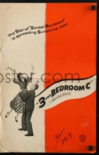 4s534 3 FOR BEDROOM C pressbook 1952 Gloria Swanson in her first movie since Sunset Boulevard!