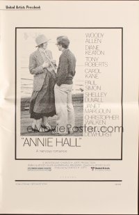 4s551 ANNIE HALL pressbook 1977 full-length Woody Allen & Diane Keaton, a nervous romance!