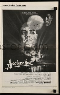 4s552 APOCALYPSE NOW pressbook 1979 Francis Ford Coppola, classic Bob Peak art of Brando & Sheen!