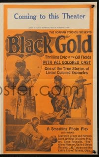 4s574 BLACK GOLD pressbook 1927 exact full-size image of the 14x22 window card, all black cast!