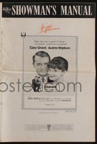 4s608 CHARADE pressbook 1963 art of tough Cary Grant & sexy Audrey Hepburn, expect the unexpected!