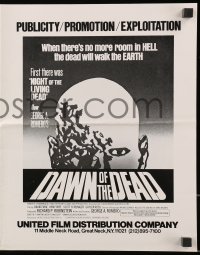 4s627 DAWN OF THE DEAD pressbook 1979 George Romero, there's no more room in HELL for the dead!
