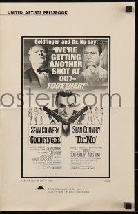 4s696 GOLDFINGER/DR. NO pressbook 1966 Sean Connery is the extraordinary gentleman spy James Bond!