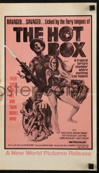 4s729 HOT BOX pressbook 1972 ravaged savaged sexy babes fight back with their guns and their bodies!