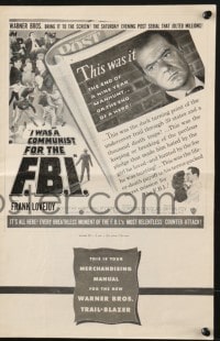 4s738 I WAS A COMMUNIST FOR THE FBI pressbook 1951 Frank Lovejoy, Red Scare film noir!