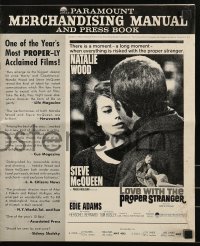 4s781 LOVE WITH THE PROPER STRANGER pressbook 1964 romantic c/u of Natalie Wood & Steve McQueen!