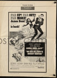 4s833 ON HER MAJESTY'S SECRET SERVICE pressbook 1969 George Lazenby's only appearance as James Bond