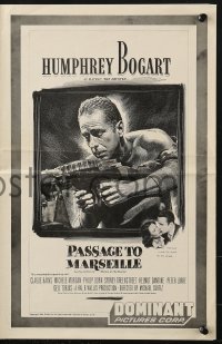 4s849 PASSAGE TO MARSEILLE pressbook R1956 Humphrey Bogart escapes Devil's Island to fight Nazis!
