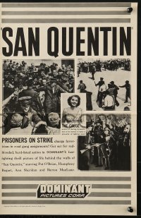 4s900 SAN QUENTIN pressbook R1956 Humphrey Bogart, Ann Sheridan, Pat O'Brien, prison break!