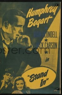 4s929 STAND-IN pressbook R1948 Humphrey Bogart top billed over Leslie Howard & Joan Blondell!