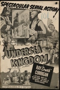 4s973 UNDERSEA KINGDOM pressbook R1950 Crash Corrigan, Republic sci-fi fantasy serial in 12 chapters!