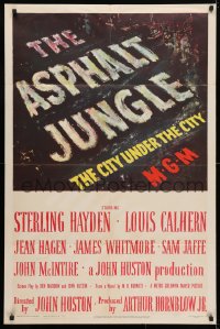 4t055 ASPHALT JUNGLE 1sh 1950 John Huston classic film noir, The City Under the City!