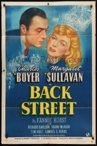 4t062 BACK STREET style C 1sh 1941 Charles Boyer & Margaret Sullavan, written by Fannie Hurst!