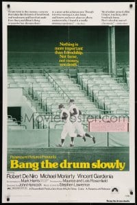 4t073 BANG THE DRUM SLOWLY 1sh 1973 Robert De Niro, image of New York Yankees baseball stadium!