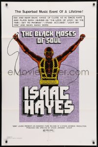 4t119 BLACK MOSES OF SOUL 1sh 1973 Isaac Hayes, the superbad music event of a lifetime!