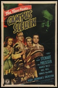 4t155 CAMPUS SLEUTH 1sh 1948 Freddie Stewart, June Preisser, the Teen Agers solve the case!