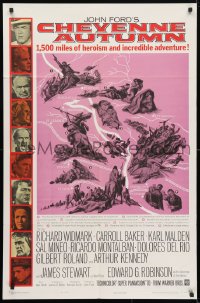 4t170 CHEYENNE AUTUMN 1sh 1964 directed by John Ford, portraits ot top stars + cool Rehberger art!