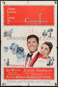 4t175 CINDERFELLA 1sh 1960 Norman Rockwell art of Jerry Lewis & Anna Maria Alberghetti!