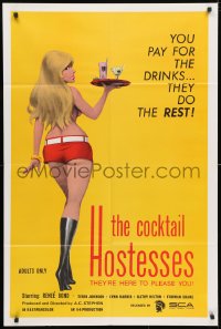 4t184 COCKTAIL HOSTESSES 1sh 1973 written by Ed Wood, artwork of sexiest waitress!