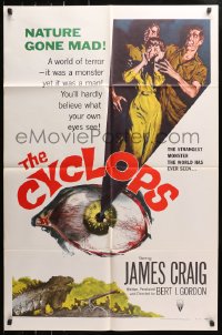 4t208 CYCLOPS 1sh 1957 Bert I. Gordon, Lon Chaney Jr., it was a monster yet it was a man!