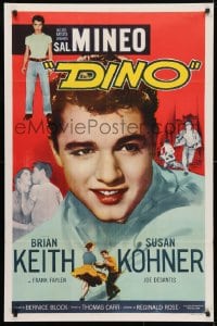 4t238 DINO 1sh 1957 huge super close up of troubled teen Sal Mineo, plus full-length image too!