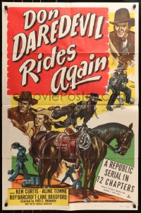4t244 DON DAREDEVIL RIDES AGAIN 1sh 1951 a Republic serial in 12 chapters!