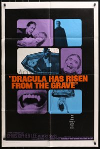 4t251 DRACULA HAS RISEN FROM THE GRAVE int'l 1sh 1969 Hammer, Christopher Lee, great vampire montage!