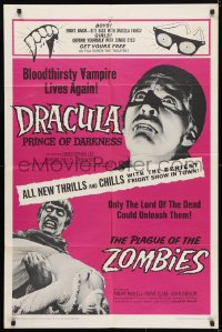 4t252 DRACULA PRINCE OF DARKNESS/PLAGUE OF THE ZOMBIES 1sh 1966 bloodsuckers & undead double-bill!