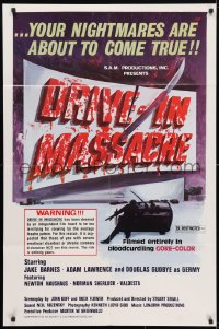 4t254 DRIVE-IN MASSACRE 1sh 1976 your nightmares are about to come true in GORE-COLOR!